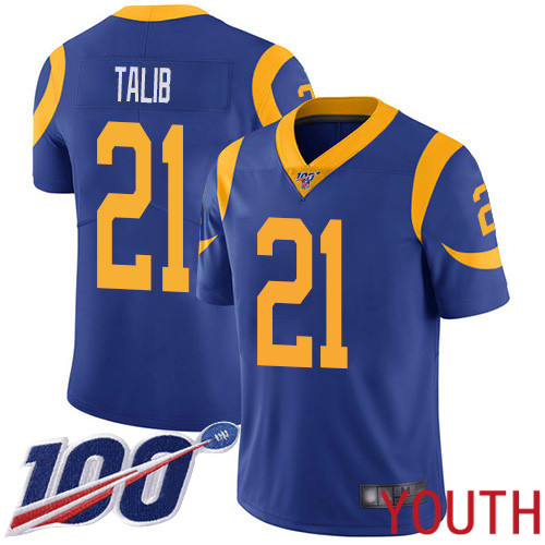 Los Angeles Rams Limited Royal Blue Youth Aqib Talib Alternate Jersey NFL Football #21 100th Season Vapor Untouchable->los angeles rams->NFL Jersey